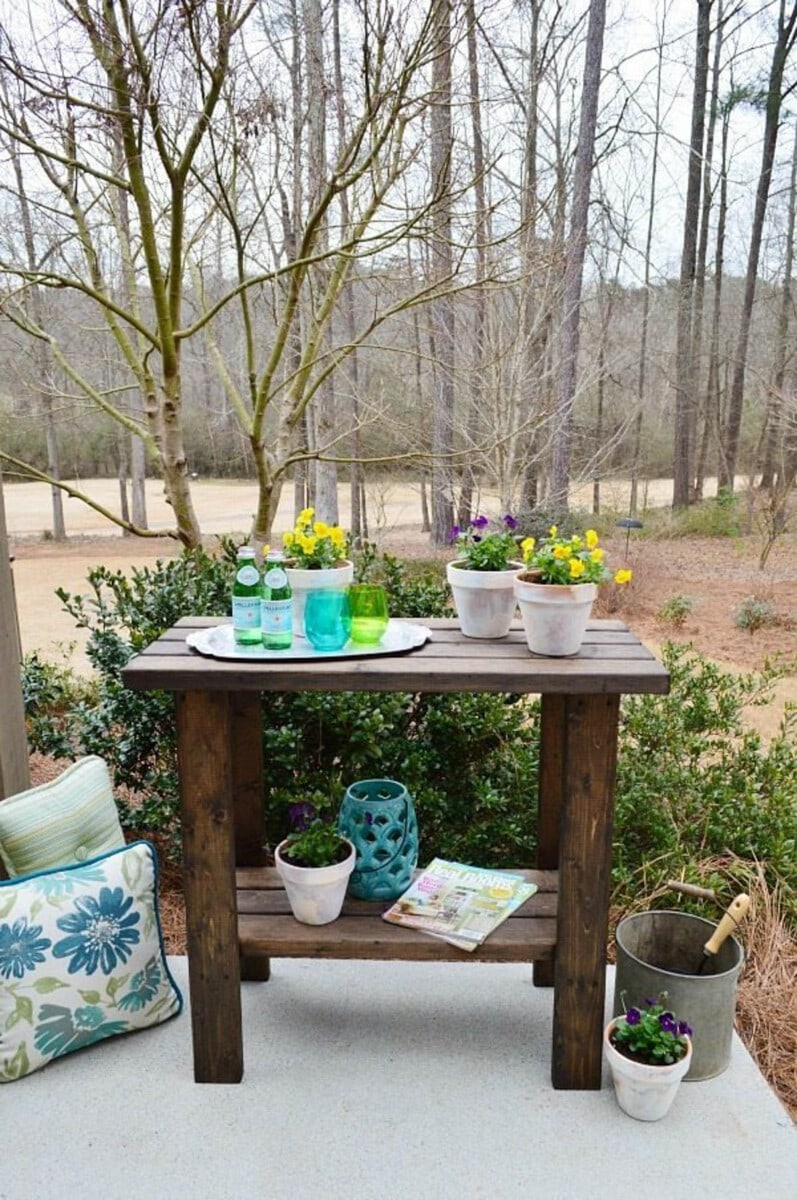2x4 outdoor project idea potting bench