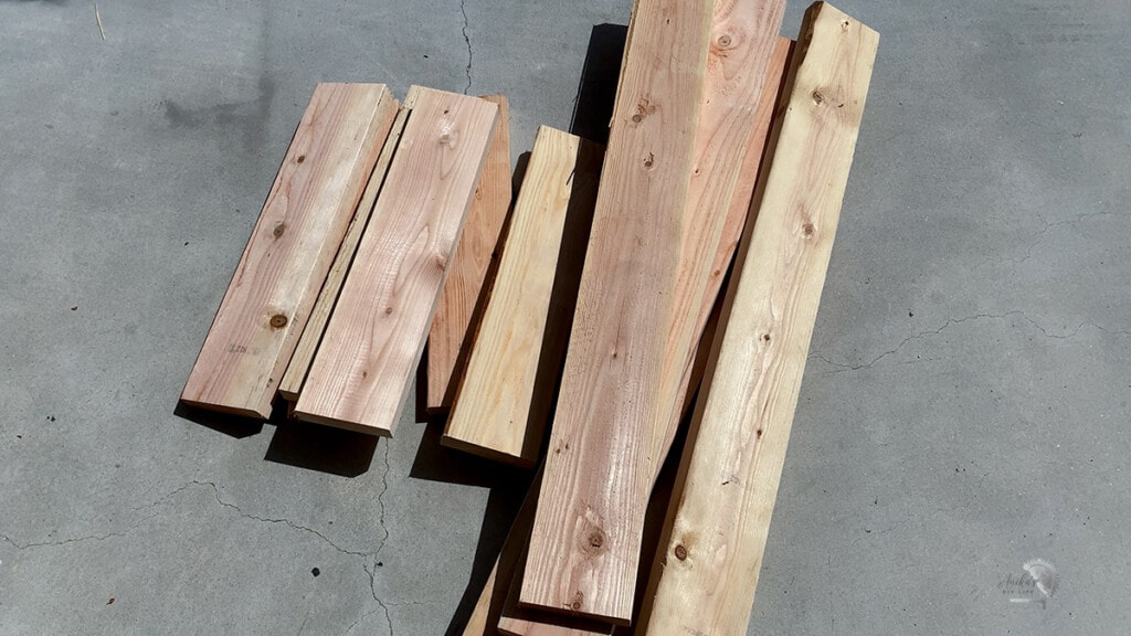 cut wooden board on the floor