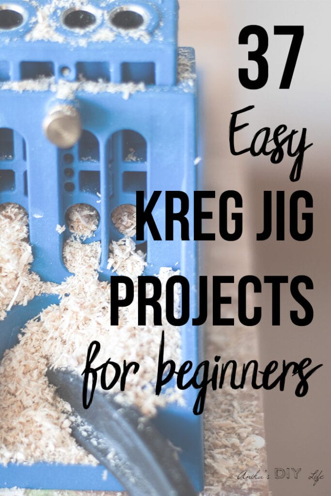 Kreg Jig covered in sawdust with text overlay