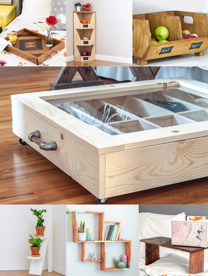 Collage of simple easy Kreg Jig project ideas 