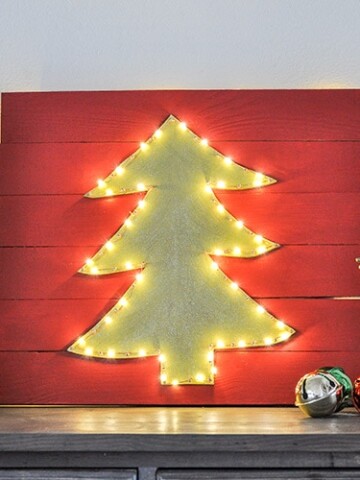 DIY Christmas wall decor with lit LED lights!
