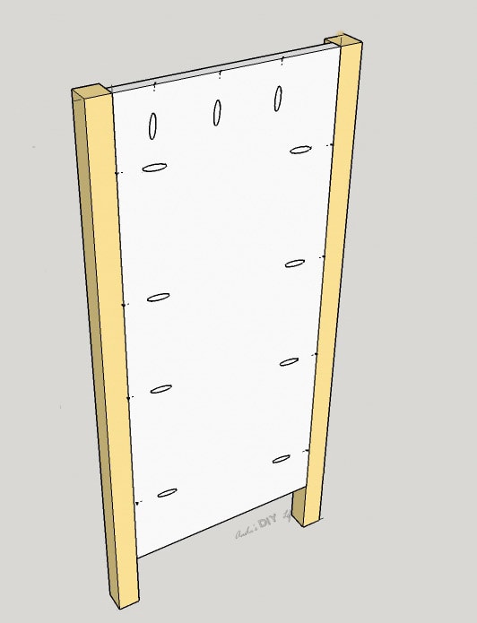 schematic of side panel of DIY dresser