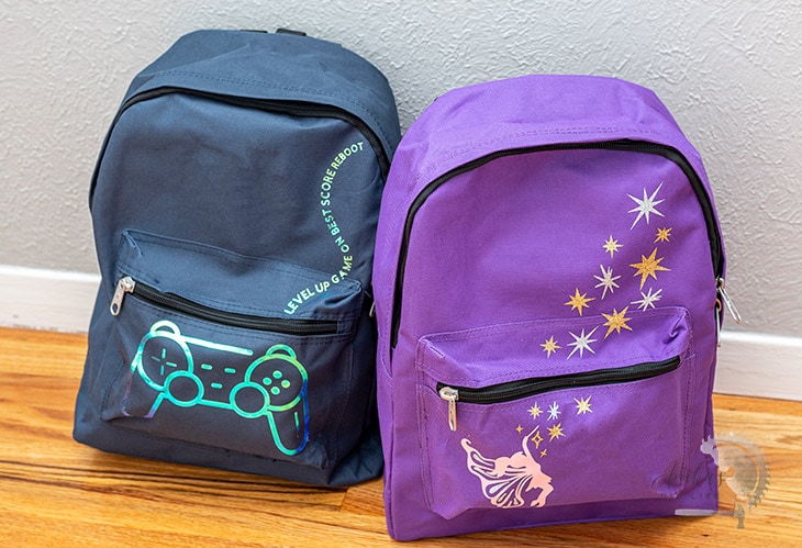 DIY custom backpacks in video game and fairy theme