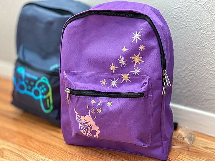 DIY personalized  fairy backpack made with a Cricut