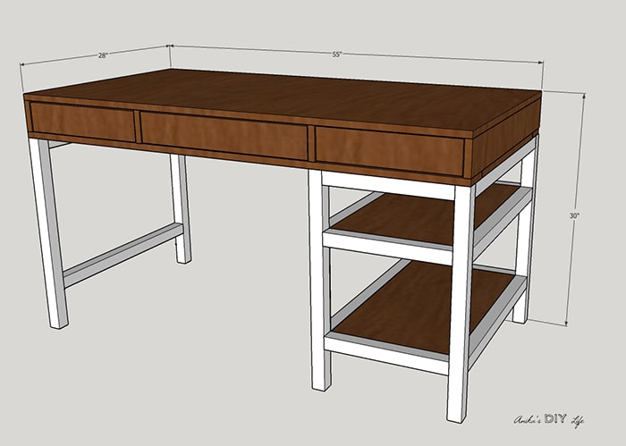 How to build a DIY desk with storage - FREE plans