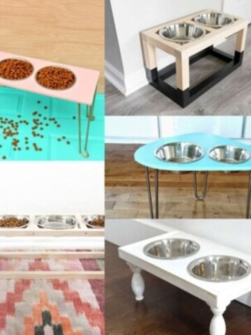 Give your dog a n awesome place to eat with these easy and DIY dog bowl stand ideas that you can build today!