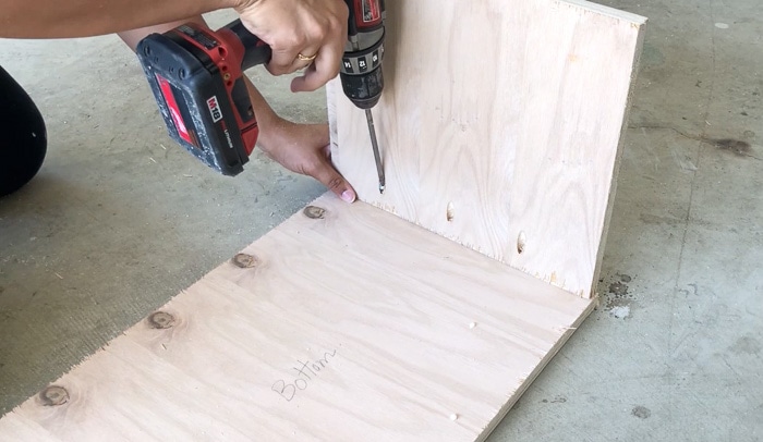 Building the three sides of the DIY entryway storage bench