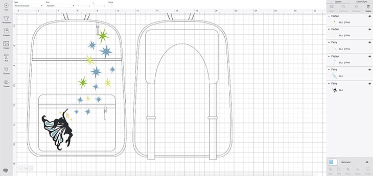 Cricut design space for fairy backpack