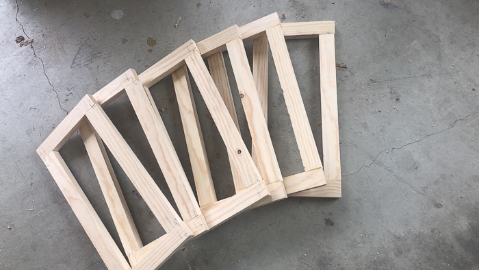 6 frames for the sides of the DIY hexagon table