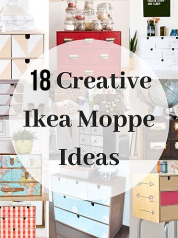 Collage of the best Ikea Moppe hacks!