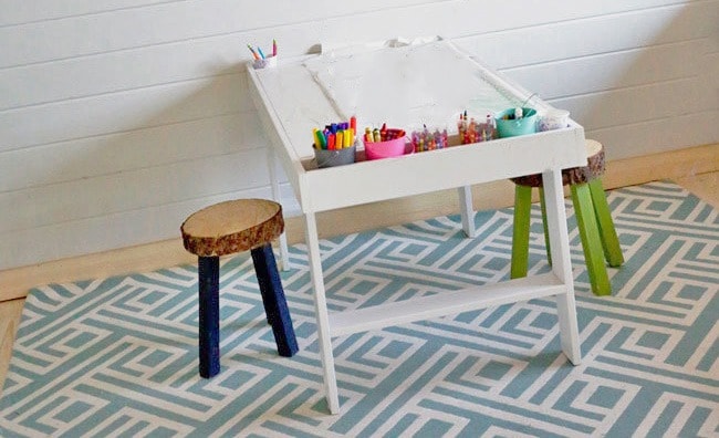 kids play table with storage on each end