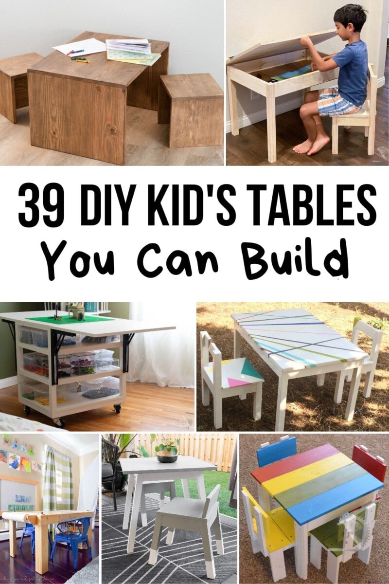 Collage of DIY tables with text overlay