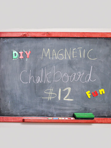 Learn how to make an easy DIY Magnetic Chalkboard in under $12 with this detailed tutorial. It makes a great addition to any office or playroom!