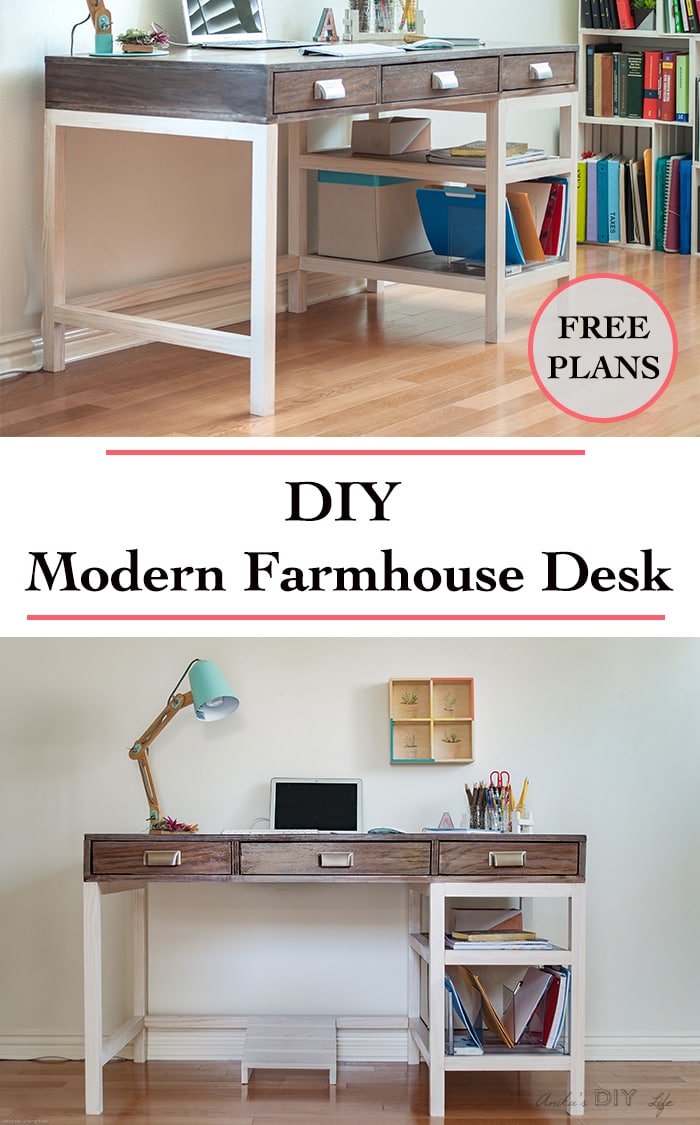 Build your own DIY desk with these free plans and video tutorial | DIY desk ideas | beginner project