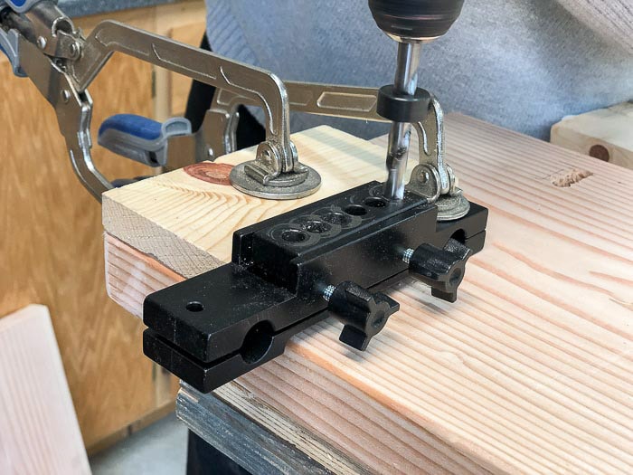 how to clamp beadlock joinery jig to create concealed joints for the nightstand with hidden compartment