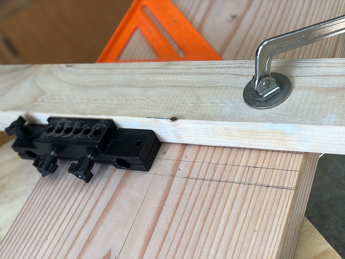 How to drill beadlock tenon holes in the center of a board for a DIY nightstand with hidden storage.