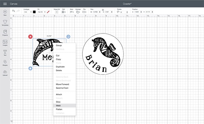 How to keep images from moving in Cricut Design space using weld function