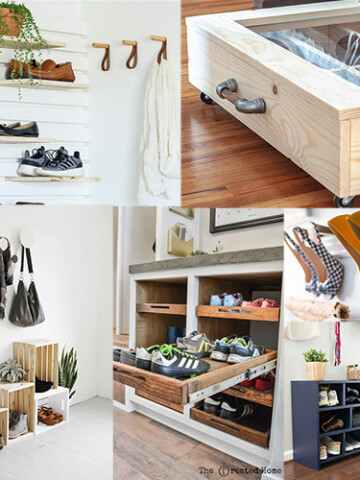 These 21 brilliant DIY shoe storage ideas will help you organize the shoe you own in any space of the home including under the bed, shoe storage benches, racks, closets and more!
