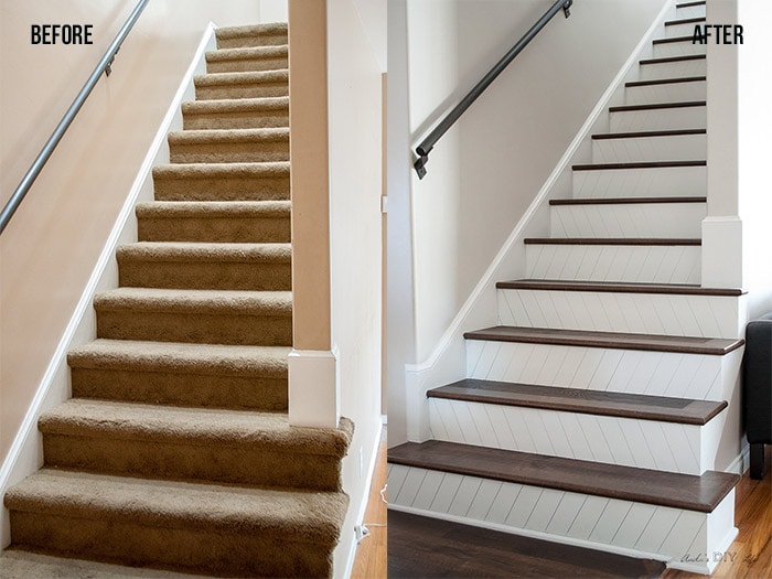 DIY Staircase makeover - Easy way to paint and update your stairs