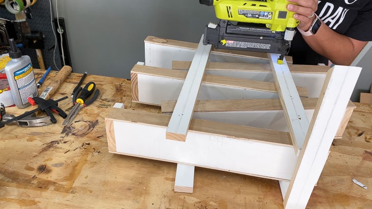 attaching legs for the DIY toy car ramp
