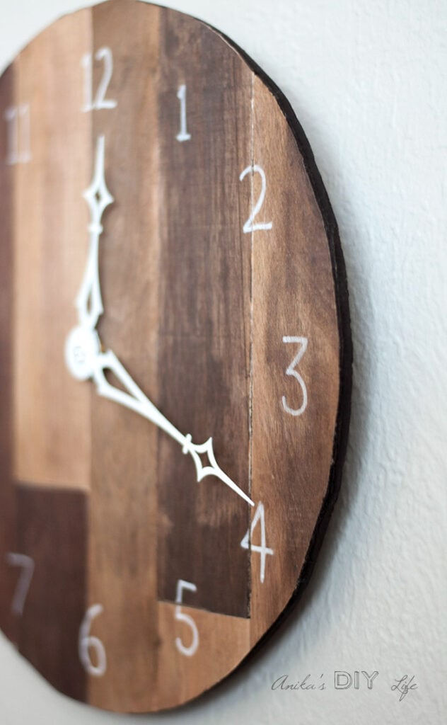side view of DIY Wood wall clock