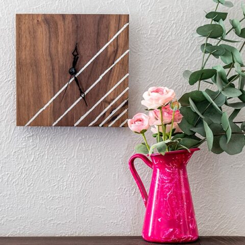 Learn how to make a DIY wooden Clock with a gorgeous metal inlay detail with this easy beginner-friendly step by step tutorial and video.