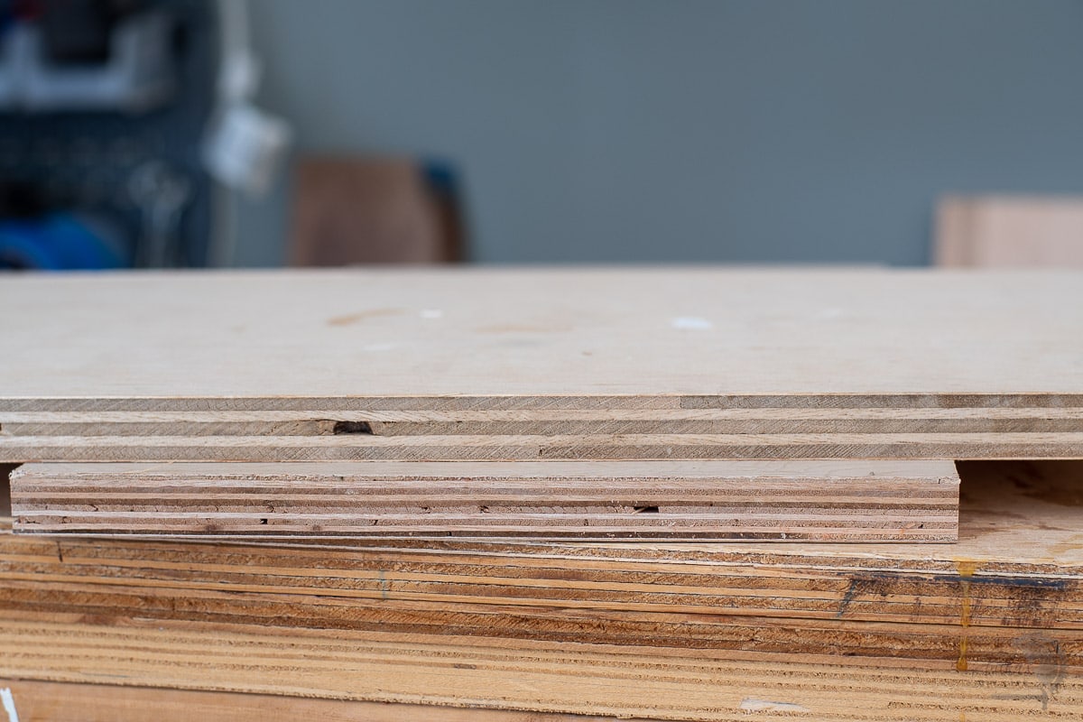 close up of layers of plywood edges