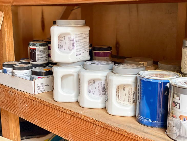paint storage in shed