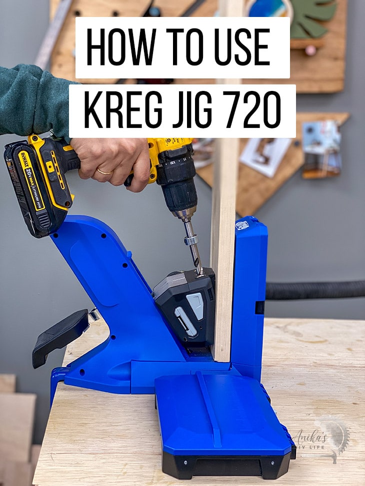 making pocket holes in the Kreg Jig 720 with text overlay