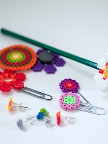 Melty beads crafts are so fun for kids to make! Also called Perler beads, they wonderfully fuse together to create fun back to school teacher gifts!