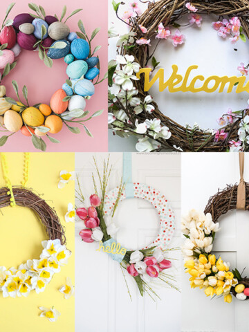 These DIY spring wreath ideas will help you bring lots of color and cheer to your front door! They are all easy and quick to make and so gorgeous!